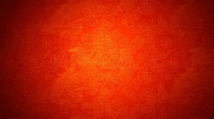 Red Background with Intricate Dragon and Cloud Design