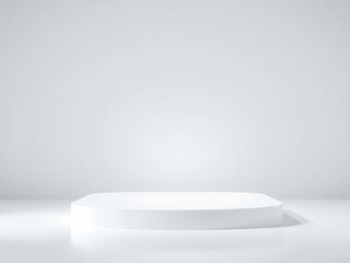 minimalist white empty square podium platform in soft lighting,  empty,  podium,  simplicity