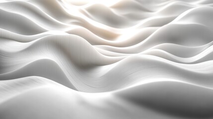 Obraz premium Abstract White Waves: A Serene Digital Landscape