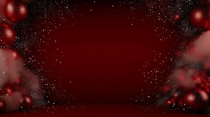 Red Christmas Balls Festive Background Design