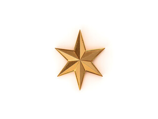 Obraz premium 3D gold sparkling star isolated on white background