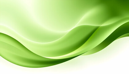 Abstract green waves, flowing curves, dynamic energy, smooth gradients, light and shadow play, organic shapes, minimalist design, ethereal atmosphere, soft focus, digital art, vector graphics, lime gr
