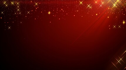 Red Festive Background with Sparkling Gold Glitter