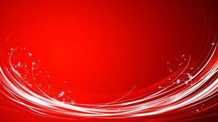 Red Festive Background with White Swirling Lights