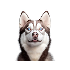 Fototapeta premium Adorable Siberian Husky Portrait Against Transparent background