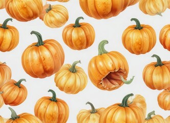 Hand-painted watercolor pumpkin stroke isolated on white background, painting, halloween, graphic design, art, decoration