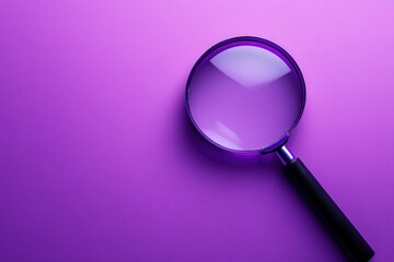 Purple Magnifying Glass on a Purple Background