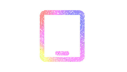 Icon tablet is made up of LED square shapes. There are bright diodes and there are black dead diodes