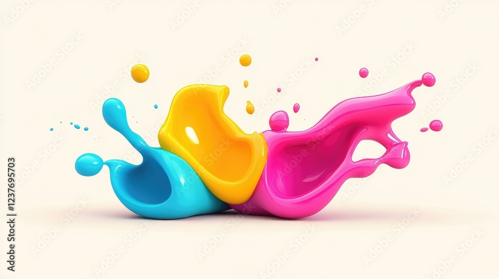 Poster vibrant colorful abstract blobs with gradient effects. smooth and modern artistic shapes.