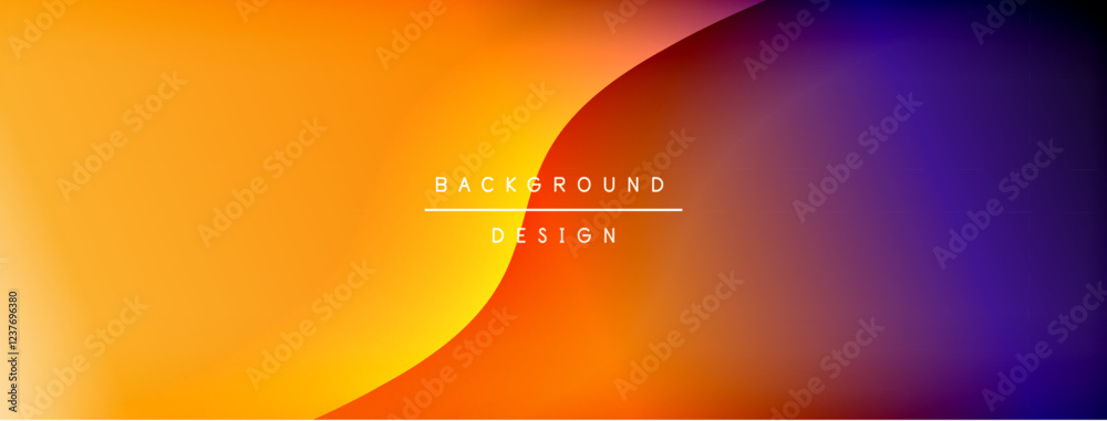 Poster bright rainbow style color gradient with curve round shape line background. vector illustration for 