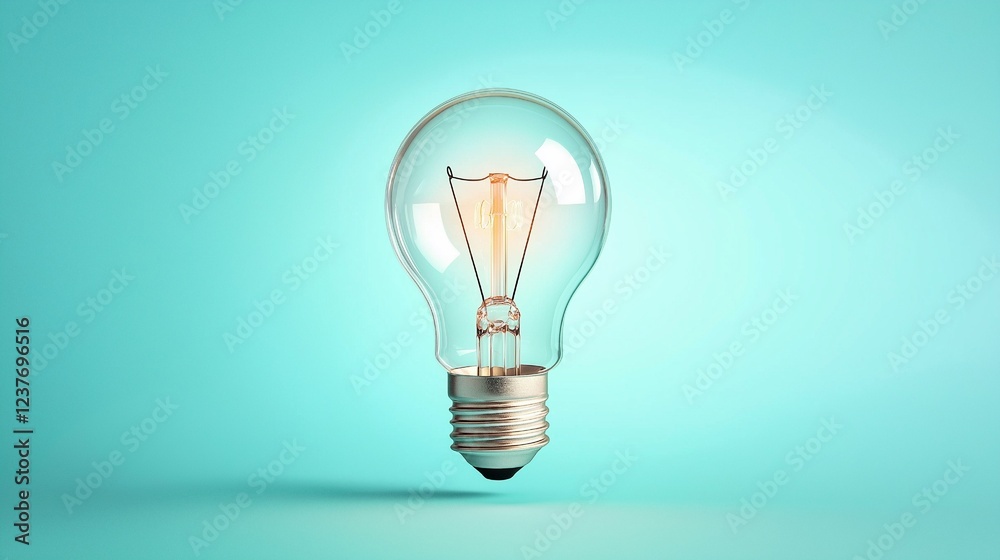Fototapete a conceptual image that uses a light bulb as a metaphor for a clever idea or breakthrough, signifyin
