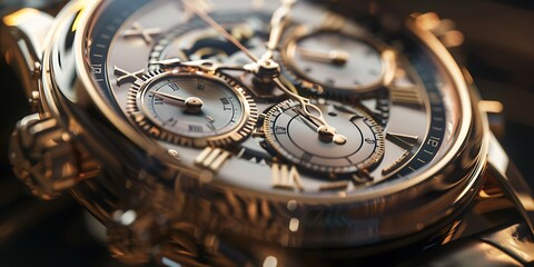 Luxury watch background, Close up