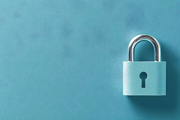 Fototapeta premium padlock on a blue background