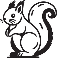 Squirrel vector in black and white