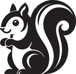 Squirrel vector in black and white