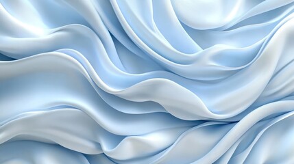 Obraz premium Light blue silk flowing waves, abstract background, texture, design