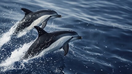 Fototapeta premium Striped Dolphins Leaping in the Ocean