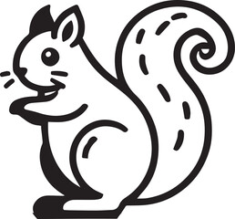 Squirrel vector in black and white