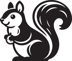Squirrel vector in black and white