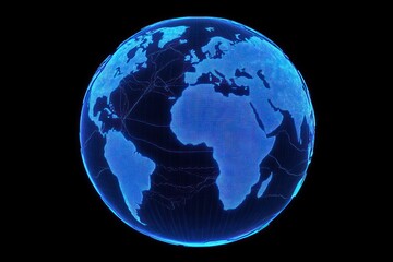 3D Representation of Earth with Network Connections Visible