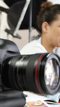 Photographers having discussion on personal computer