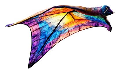 Fototapeta premium A Vibrant Kite Soaring in the Wind – A Burst of Color Against a Clear Sky