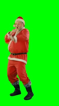 Happy santa claus dancing and singing