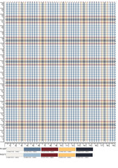 Plaid fabric pattern, blue, brown, cream, seamless for textiles, and for designing clothes, skirts or decorative fabrics. Vector illustration.