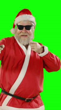 Happy santa claus dancing and singing