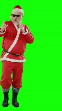Happy santa claus dancing and singing