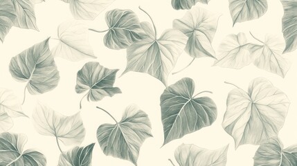 Falling leaves, monochrome pattern, nature background, design, textile