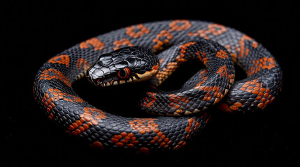 Naklejka premium Trimeresurus Insularis closeup on isolated background, Indonesian viper snake closeup