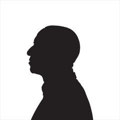 Male Profile Silhouette on White Background