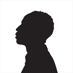 Male Profile Silhouette on White Background