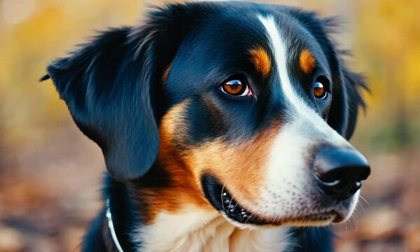 Close up of dog portrait video background