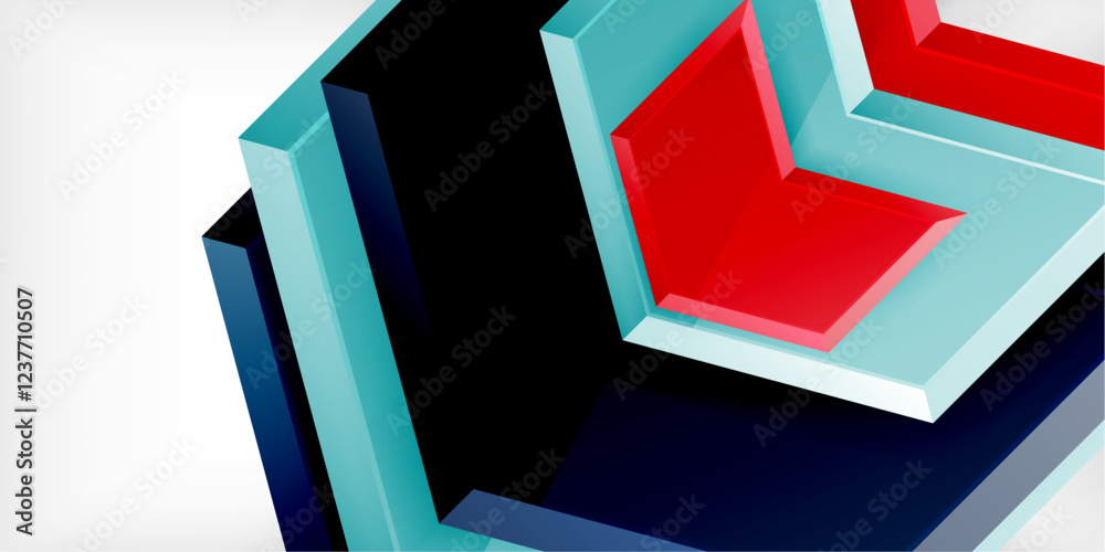 Poster vector 3d arrow techno design template