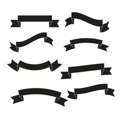 Ribbon silhouette vector 