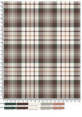 Plaid fabric pattern, blue, brown, cream, seamless for textiles, and for designing clothes, skirts or decorative fabrics. Vector illustration.
