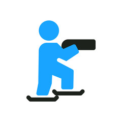 biathlon flat icon color illustration