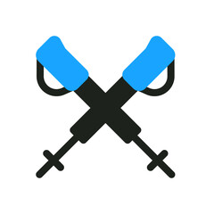 poles cross flat icon color illustration