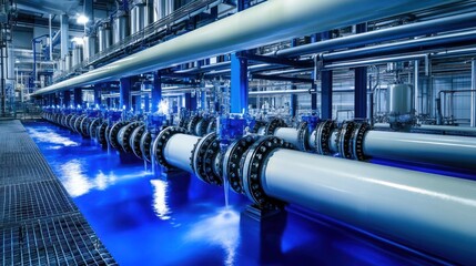 Industrial Plant Pipes Water Treatment Facility