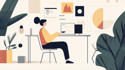 woman working at a desk