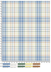 Plaid fabric pattern, blue, brown, cream, seamless for textiles, and for designing clothes, skirts or decorative fabrics. Vector illustration.