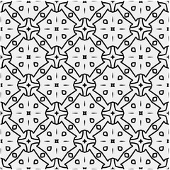 Fototapeta premium Seamless pattern with repeating abstract shapes.Black and white texture.Design element for prints, decoration, cover, textile,wallpaper, background, wrapping paper, clothing, fabric, package, cards.