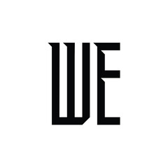 WE monogram logo design letter text name symbol monochrome logotype alphabet character simple logo