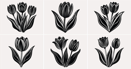 Tulip silhouette Set