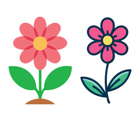 High Quality Flat design spring flower set Illustration vector design 