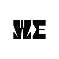 WE monogram logo design letter text name symbol monochrome logotype alphabet character simple logo