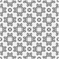 Seamless pattern with repeating abstract shapes.Black and white texture.Design element for prints, decoration, cover, textile,wallpaper, background, wrapping paper, clothing, fabric, package, cards.