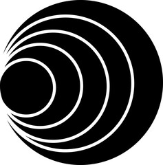 Concentric ripple circles icon . Seismic Earthquake alert radar. Radial signal, sonar wave, soundwave rings. touch effect or pulse, Vector graphic design elements isolated on transparent background,